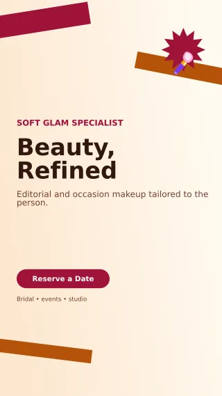 Kinetic Makeup Artist Story — editable white beauty and fashion template, story / reel