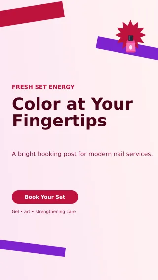 Kinetic Nail Studio Story — editable white beauty and fashion template, story / reel