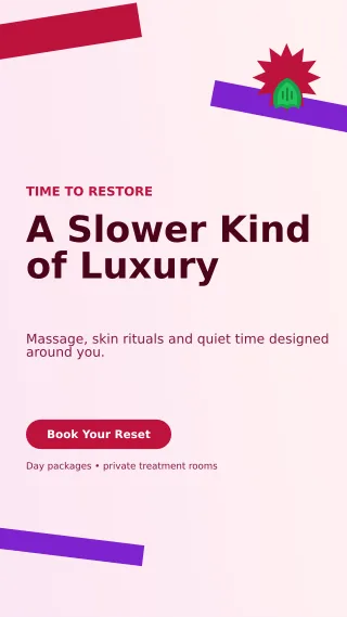 Kinetic Spa Retreat Story — editable white beauty and fashion template, story / reel