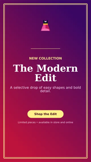 Luxe Fashion Boutique Story — editable purple beauty and fashion template, story / reel