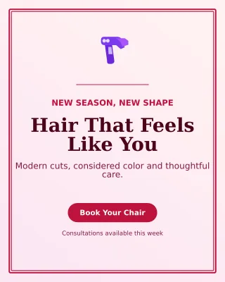 Luxe Hair Salon Portrait Post — editable white beauty and fashion template, instagram portrait