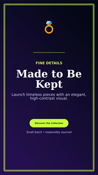 Luxe Jewelry Collection Story — editable black beauty and fashion template, story / reel