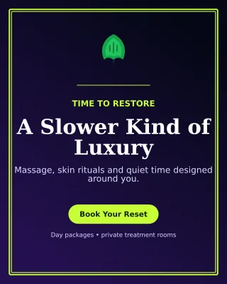 Luxe Spa Retreat Portrait Post — editable black beauty and fashion template, instagram portrait
