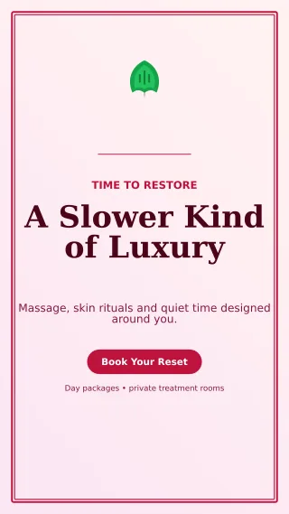 Luxe Spa Retreat Story — editable white beauty and fashion template, story / reel