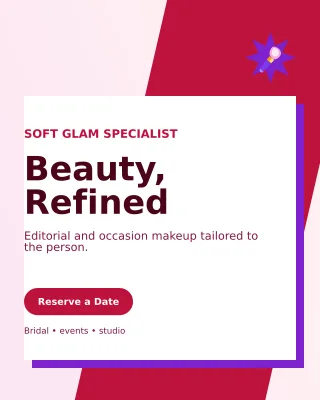 Neo Makeup Artist Portrait Post — editable white beauty and fashion template, instagram portrait
