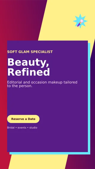 Neo Makeup Artist Story — editable purple beauty and fashion template, story / reel