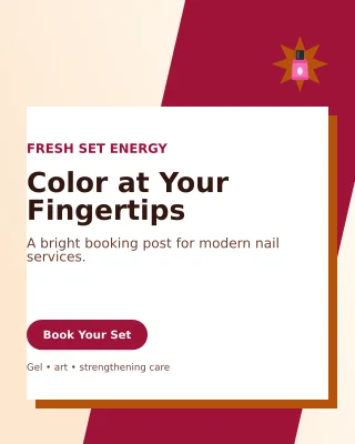Neo Nail Studio Portrait Post — editable white beauty and fashion template, instagram portrait