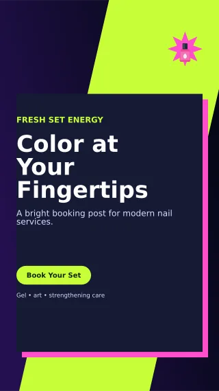 Neo Nail Studio Story — editable black beauty and fashion template, story / reel
