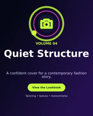 Orbit Fashion Lookbook Portrait Post — editable black beauty and fashion template, instagram portrait