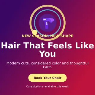Orbit Hair Salon Square Post — editable purple beauty and fashion template, instagram post
