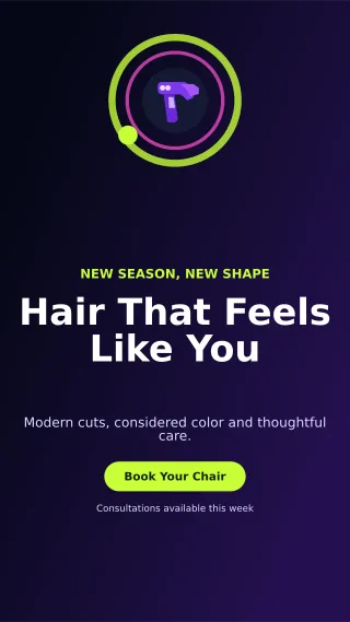 Orbit Hair Salon Story — editable black beauty and fashion template, story / reel