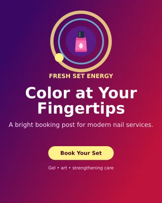 Orbit Nail Studio Portrait Post — editable purple beauty and fashion template, instagram portrait