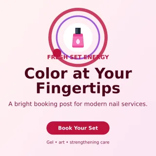 Orbit Nail Studio Square Post — editable white beauty and fashion template, instagram post