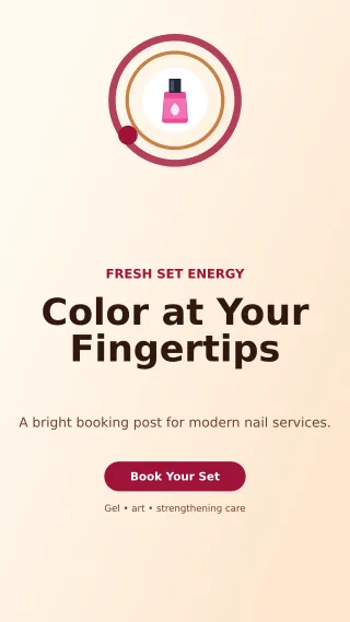 Orbit Nail Studio Story — editable white beauty and fashion template, story / reel