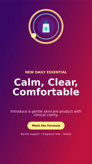 Orbit Skincare Launch Story — editable purple beauty and fashion template, story / reel
