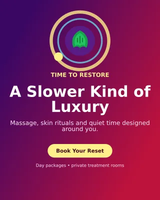 Orbit Spa Retreat Portrait Post — editable purple beauty and fashion template, instagram portrait