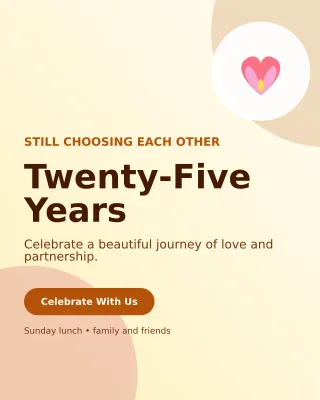 Aurora Anniversary Celebration Portrait Post — editable white celebration template, instagram portrait