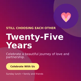 Aurora Anniversary Celebration Square Post — editable purple celebration template, instagram post