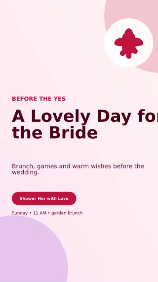 Aurora Bridal Shower Story — editable white celebration template, story / reel