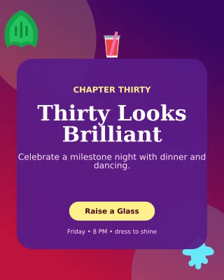 Botanical 30th Birthday Portrait Post — editable purple celebration template, instagram portrait