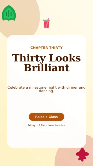 Botanical 30th Birthday Story — editable white celebration template, story / reel