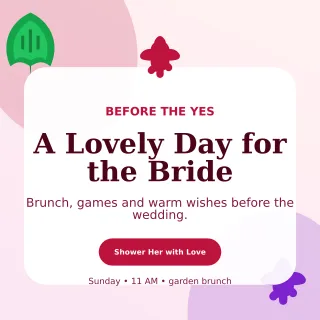 Botanical Bridal Shower Square Post — editable white celebration template, instagram post