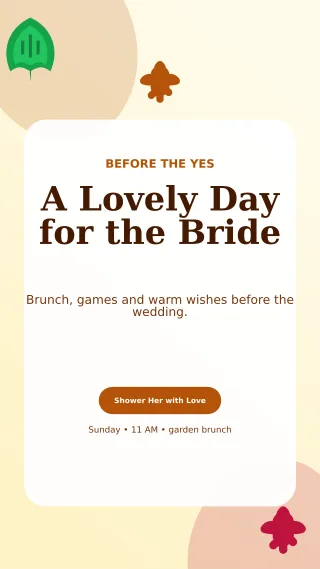 Botanical Bridal Shower Story — editable white celebration template, story / reel