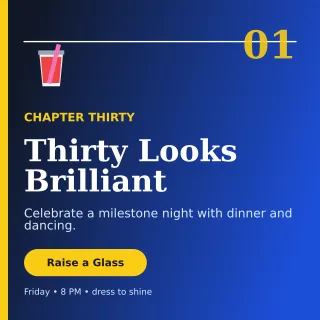 Editorial 30th Birthday Square Post — editable blue celebration template, instagram post
