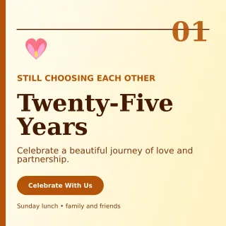 Editorial Anniversary Celebration Square Post — editable white celebration template, instagram post
