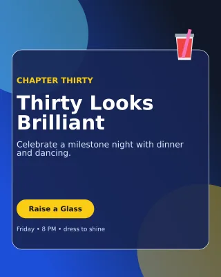 Glass 30th Birthday Portrait Post — editable blue celebration template, instagram portrait