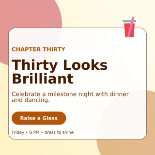 Glass 30th Birthday Square Post — editable white celebration template, instagram post
