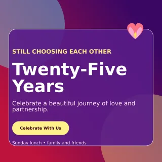 Glass Anniversary Celebration Square Post — editable purple celebration template, instagram post