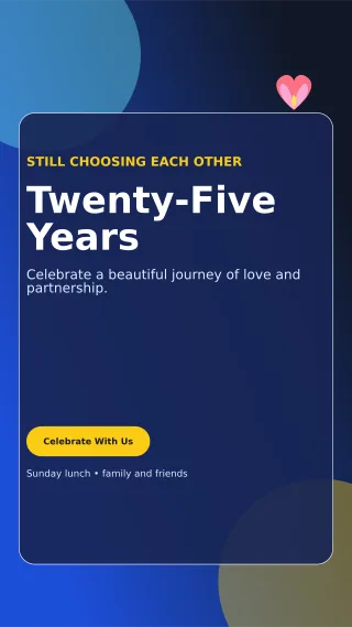 Glass Anniversary Celebration Story — editable blue celebration template, story / reel