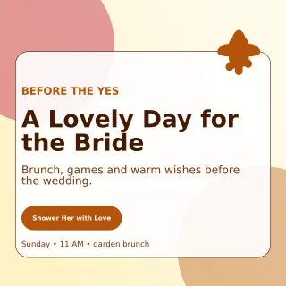 Glass Bridal Shower Square Post — editable white celebration template, instagram post