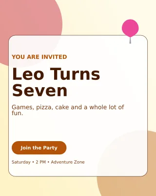 Glass Kids Birthday Portrait Post — editable white celebration template, instagram portrait