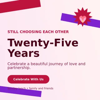 Kinetic Anniversary Celebration Square Post — editable white celebration template, instagram post