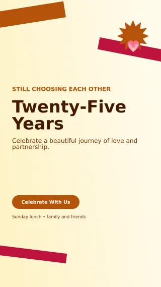 Kinetic Anniversary Celebration Story — editable white celebration template, story / reel