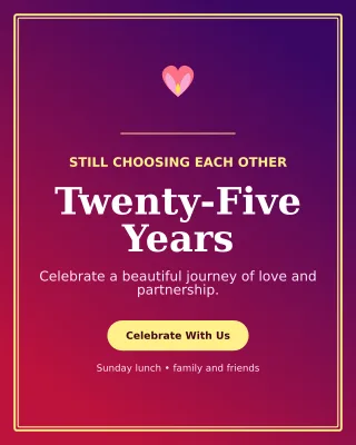 Luxe Anniversary Celebration Portrait Post — editable purple celebration template, instagram portrait