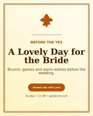 Luxe Bridal Shower Portrait Post — editable white celebration template, instagram portrait