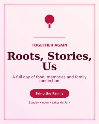 Luxe Family Reunion Portrait Post — editable white celebration template, instagram portrait