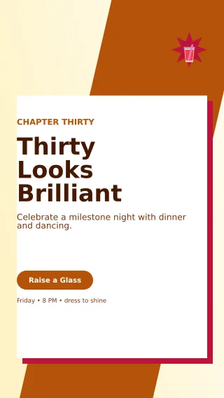 Neo 30th Birthday Story — editable white celebration template, story / reel