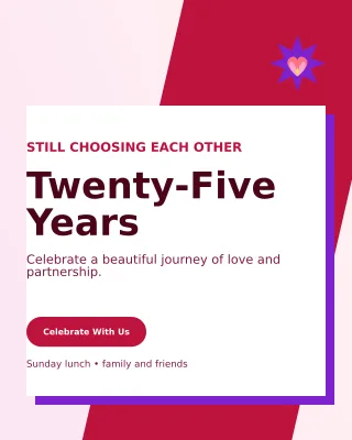 Neo Anniversary Celebration Portrait Post — editable white celebration template, instagram portrait