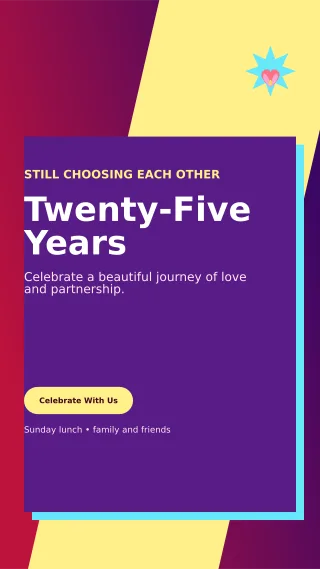 Neo Anniversary Celebration Story — editable purple celebration template, story / reel