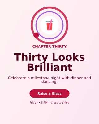 Orbit 30th Birthday Portrait Post — editable white celebration template, instagram portrait