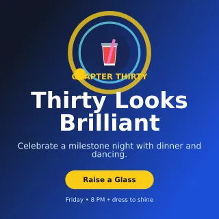 Orbit 30th Birthday Square Post — editable blue celebration template, instagram post