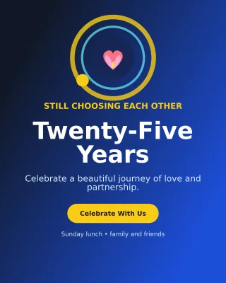 Orbit Anniversary Celebration Portrait Post — editable blue celebration template, instagram portrait