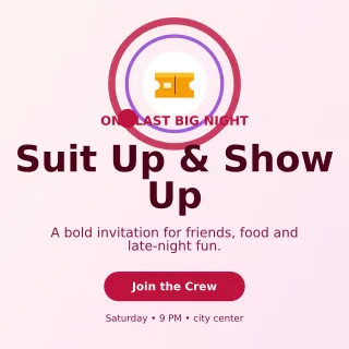 Orbit Bachelor Party Square Post — editable white celebration template, instagram post
