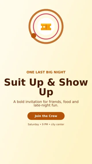 Orbit Bachelor Party Story — editable white celebration template, story / reel