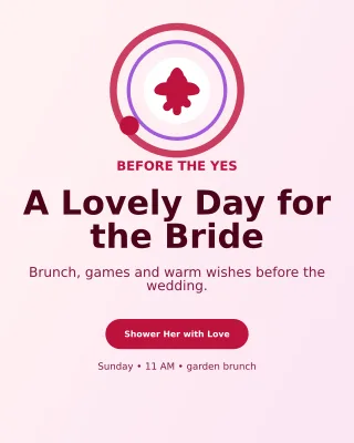 Orbit Bridal Shower Portrait Post — editable white celebration template, instagram portrait