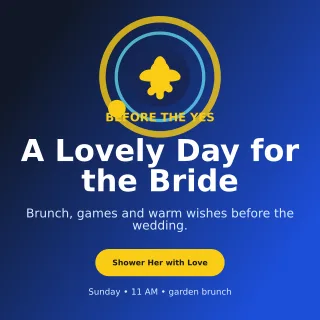 Orbit Bridal Shower Square Post — editable blue celebration template, instagram post